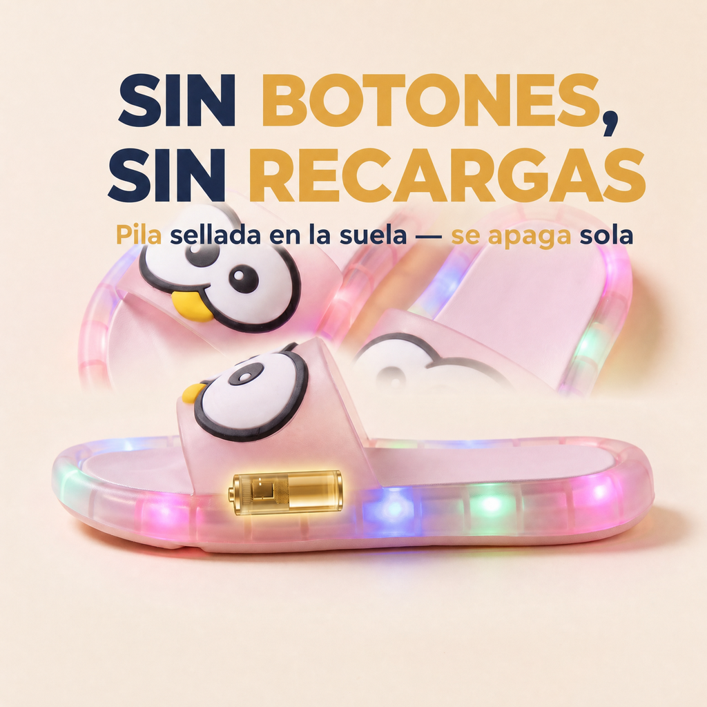 Sin botones, sin recargas — pila sellada en la suela